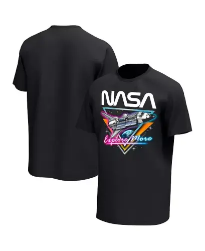 Мужская черная футболка NASA Neon Glow - Black - 1