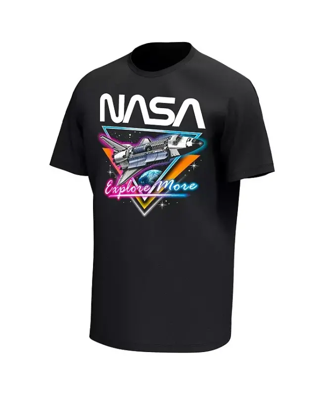 Мужская черная футболка NASA Neon Glow - Black - 3