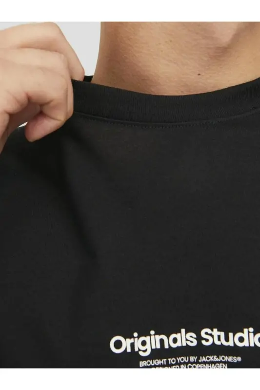 Мужская черная футболка с круглым вырезом Jack&Jones Vesterbro - 7