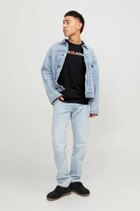 Мужская черная футболка с логотипом Jack&Jones Corp - 4