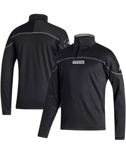 Мужская черная куртка Texas A&M Aggies AEROREADY Knit Quarter-Snap - Black - 1