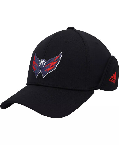 Мужская черная шапка с ушками Washington Capitals Flex Hat Black - 4