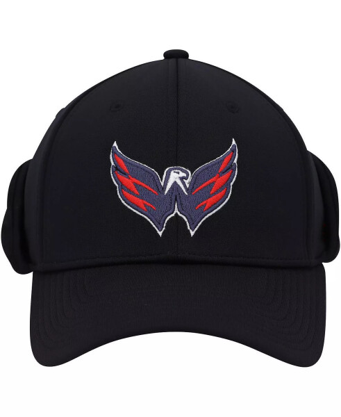 Мужская черная шапка с ушками Washington Capitals Flex Hat Black - 6