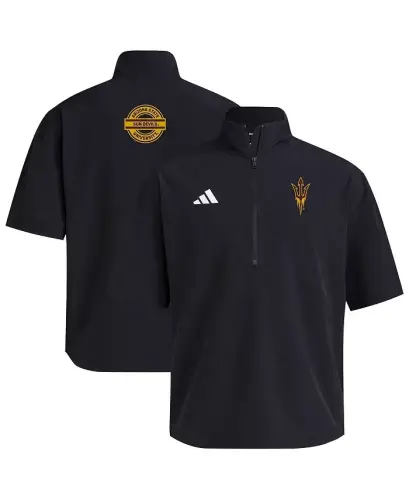 Мужская черная тренировочная куртка Arizona State Sun Devils 2024 с короткой молнией на половину длины рукава - черная - 1