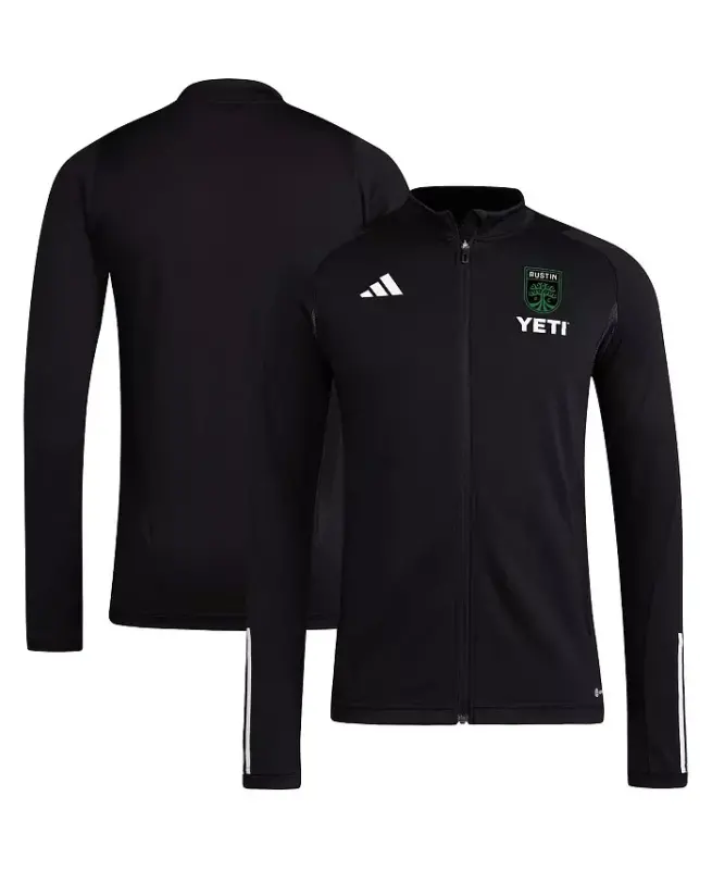 Мужская черная тренировочная куртка Austin FC 2023 AEROREADY на молнии - черная - ADIDAS