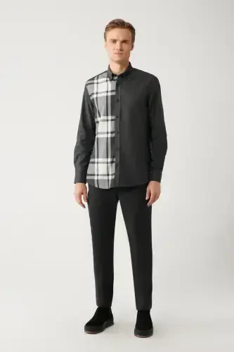 Мужская черная унисекс рубашка лесоруба с пуговицами, воротник с отложным воротником, 100% хлопок, клетчатая фланель, удобная посадка A32y2119 - 6