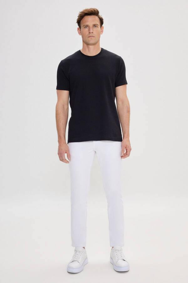 Мужская черная узкая хлопковая футболка slim fit - 2