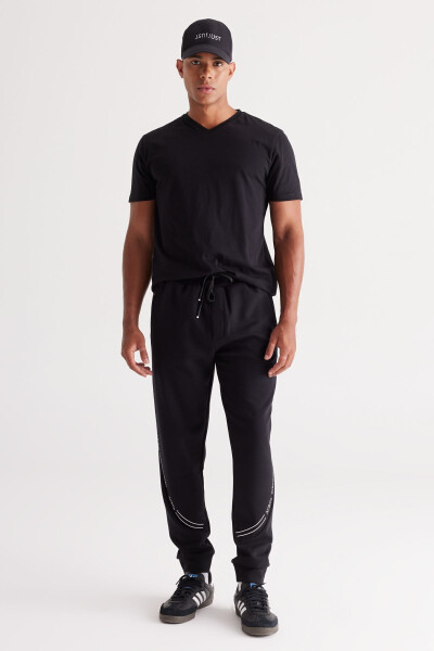 Мужская черно-синяя двойка V-образный вырез 100% хлопок Slim Fit облегающая базовая футболка - 5