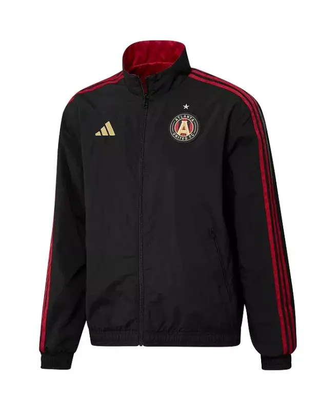 Мужская двусторонняя куртка с молнией Atlanta United FC 2023 — чёрная и красная - 2