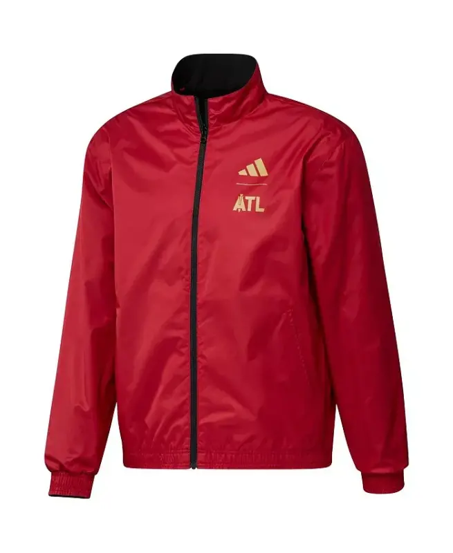 Мужская двусторонняя куртка с молнией Atlanta United FC 2023 — чёрная и красная - 4