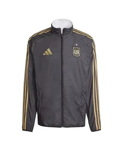Мужская двухсторонняя куртка LAFC 2025 Anthem на молнии во всю длину, черная/белая - 1