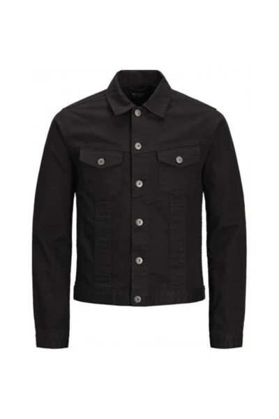 Мужская джинсовая куртка черного цвета - Alvin JJ Jacket AKM 528 - JACK & JONES (1)