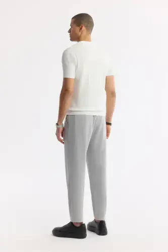 Мужская экрю поло воротник rayon трико regular fit футболка A51Y5015-Ekru - 4