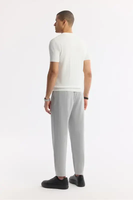 Мужская экрю поло воротник rayon трико regular fit футболка A51Y5015-Ekru - 4