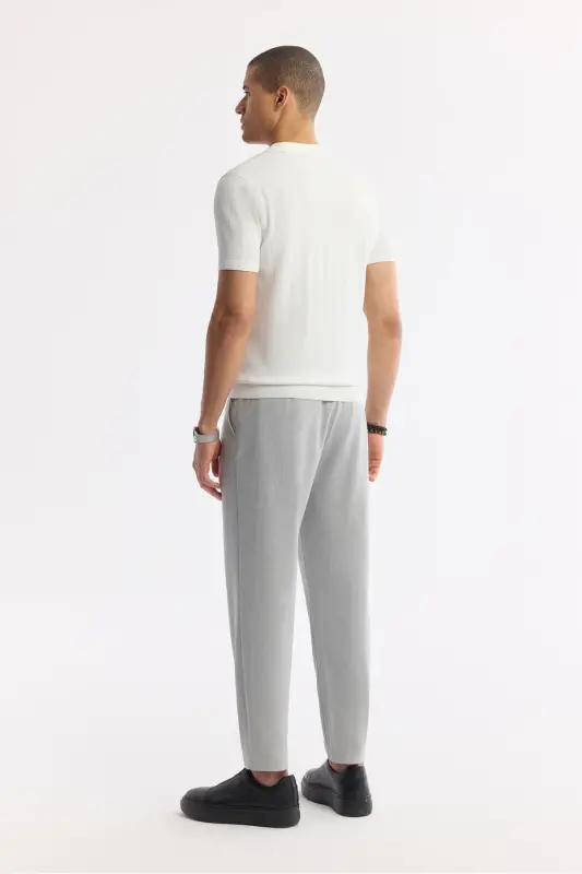Мужская экрю поло воротник rayon трико regular fit футболка A51Y5015-Ekru - 4