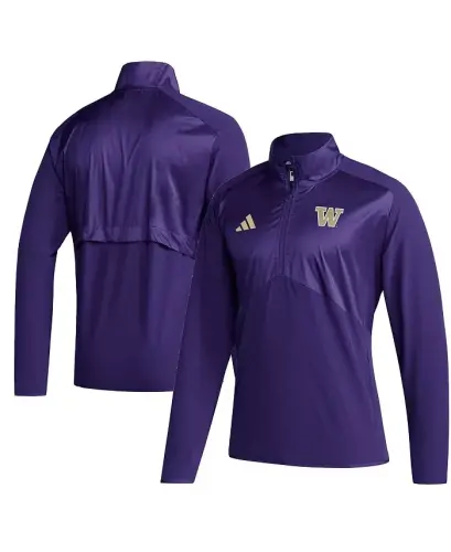 Мужская фиолетовая куртка Washington Huskies Sideline AEROREADY Raglan Sleeve Quarter-Zip - Фиолетовый - 1