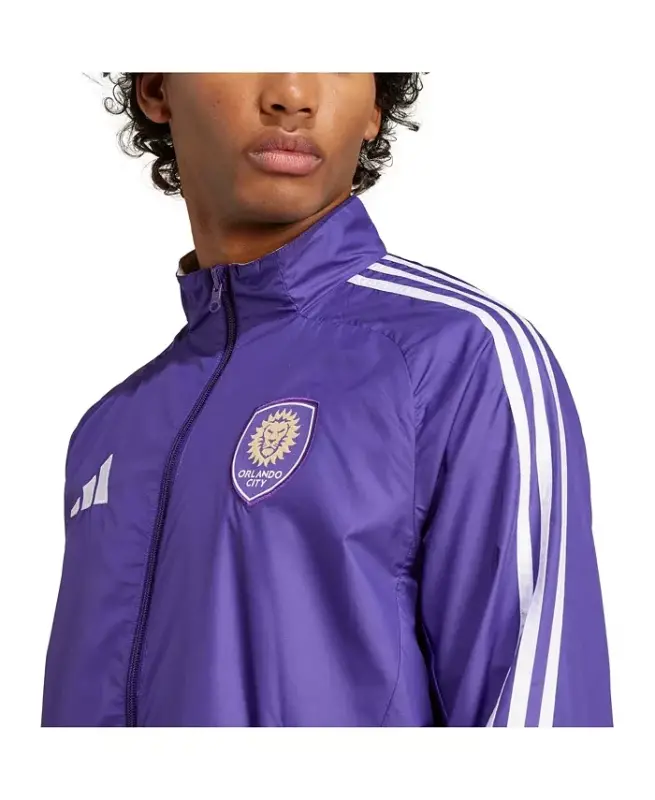 Мужская фиолетово-белая двусторонняя куртка Orlando City SC 2025 Anthem на молнии - фиолетовая, белая - 3