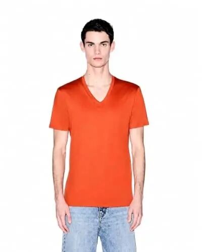 Мужская футболка Armani Exchange из пима-хлопка с коротким рукавом и V-образным вырезом - ARMANI
