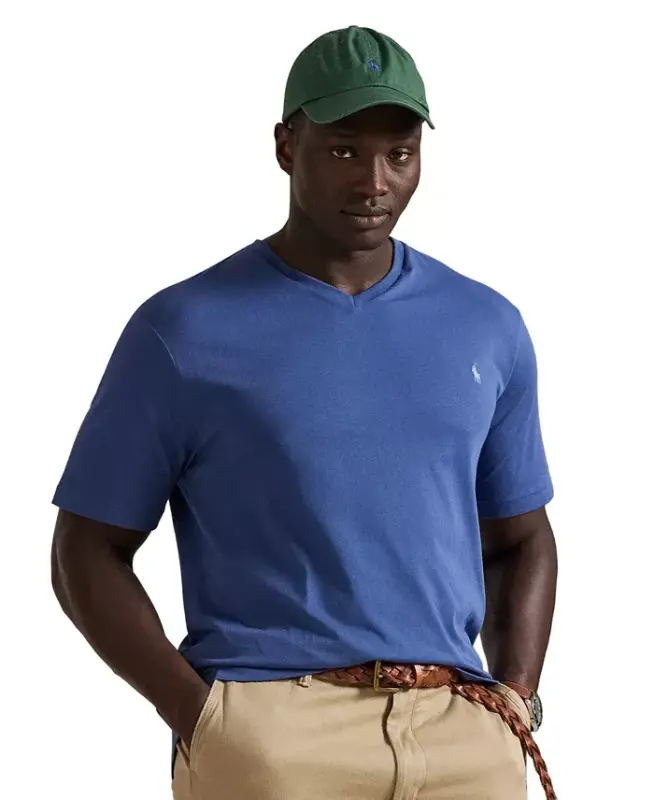 Мужская футболка большого размера с V-образным вырезом - Old Royal - POLO RALPH LAUREN