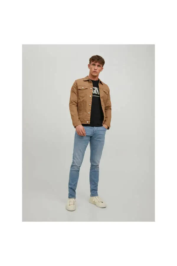 Мужская футболка Jack & Jones с круглым вырезом, короткими рукавами, принтом, черная - 3