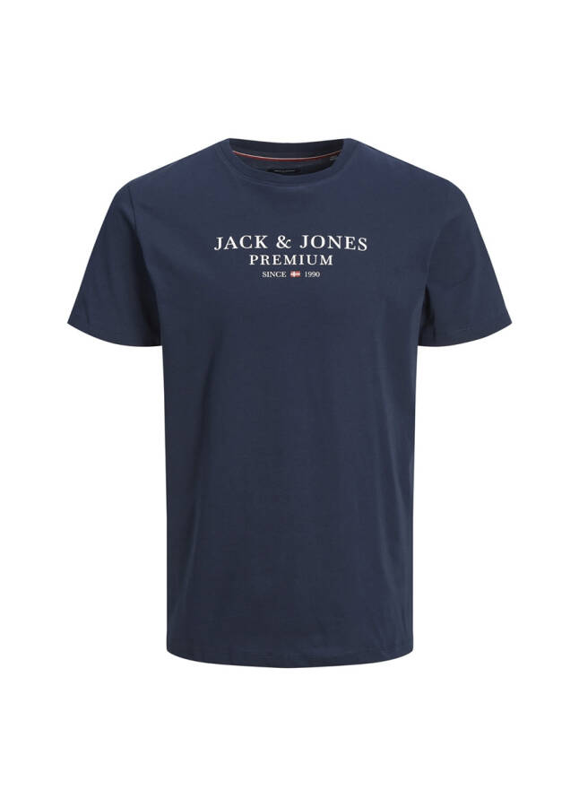 Мужская футболка Jack & Jones с круглым вырезом, темно-синяя - 11