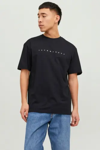 Мужская футболка Jack&Jones Star с круглым вырезом черного цвета 