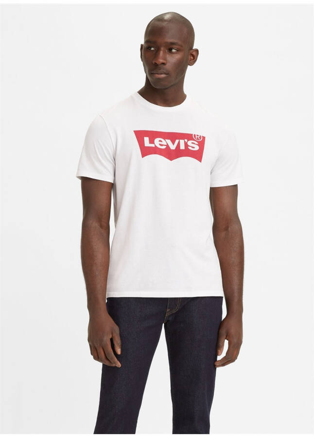 Мужская футболка Levi's 17783-0314 с круглым вырезом, стандартная, с принтом, белая - 4