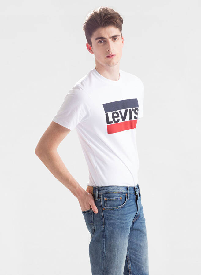 Мужская футболка Levi's с круглым вырезом бежевого цвета - 2