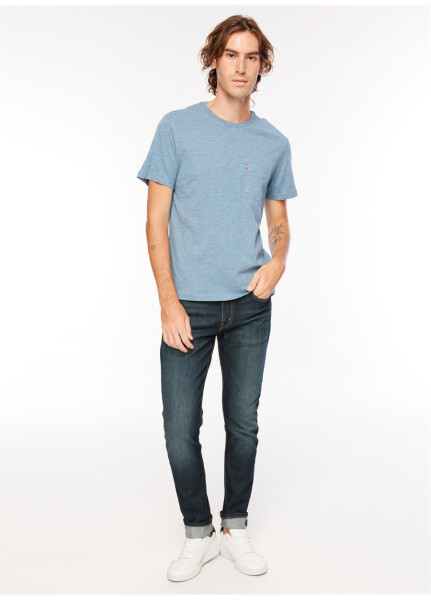 Мужская футболка Levi's с круглым вырезом синего цвета SS CLASSIC PCKT TEE INDIGO WASH H - 5