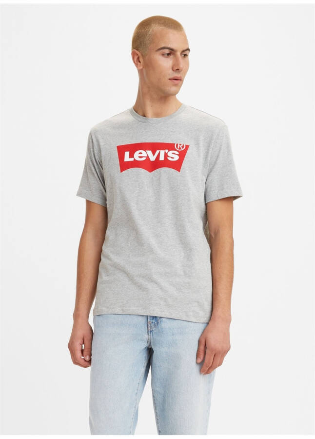 Мужская футболка Levi's серого цвета с круглым вырезом - 4