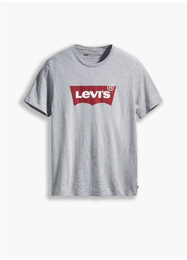 Мужская футболка Levi's серого цвета с круглым вырезом - 6