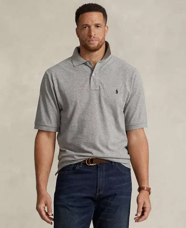 Мужская футболка-поло большого размера из сетчатой ткани The Iconic - POLO RALPH LAUREN