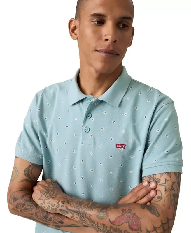 Мужская футболка-поло Housemark стандартного кроя — черная - LEVI'S