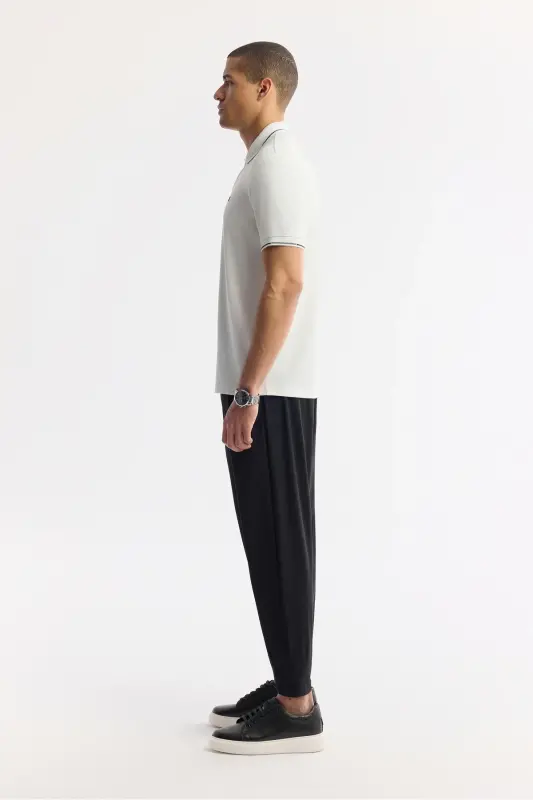 Мужская футболка-поло Regular Fit, цвета экрю, из ткани bi-stretch, A51Y1000 - 3