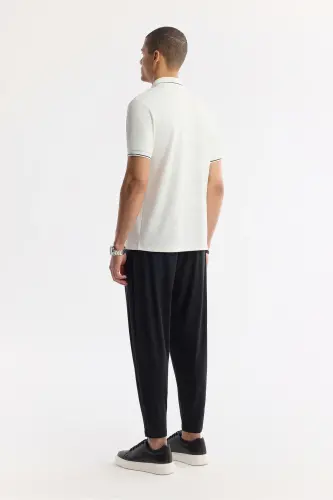 Мужская футболка-поло Regular Fit, цвета экрю, из ткани bi-stretch, A51Y1000 - 4