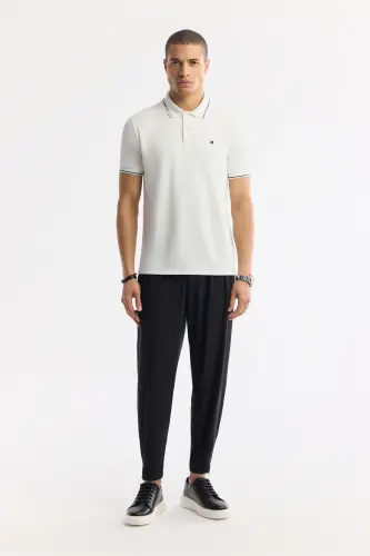 Мужская футболка-поло Regular Fit, цвета экрю, из ткани bi-stretch, A51Y1000 - 5