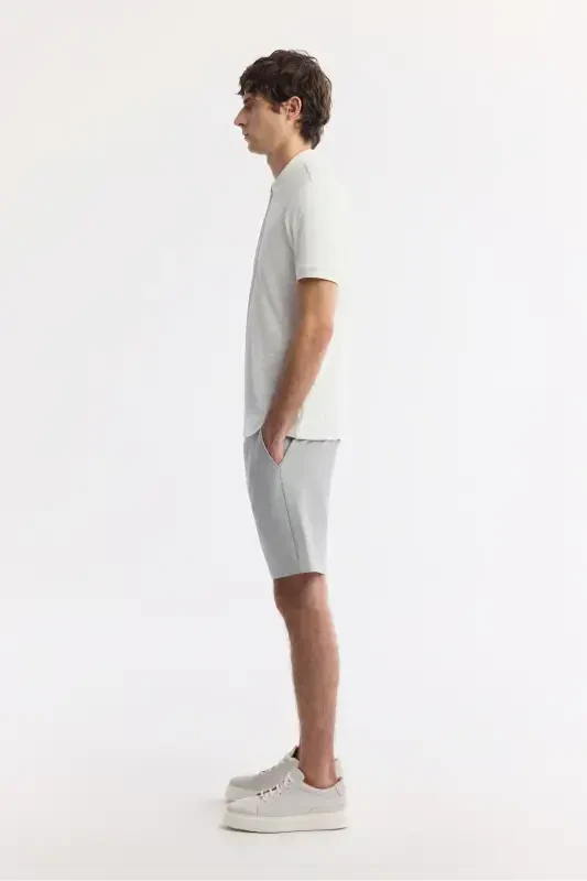 Мужская футболка-поло с жаккардовым воротником Regular Fit белого цвета A51Y1090-Белый - 3