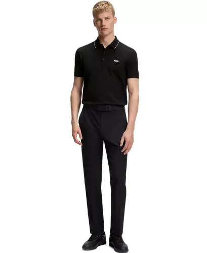 Мужская футболка-поло Slim Fit с тональным логотипом - HUGO BOSS (1)