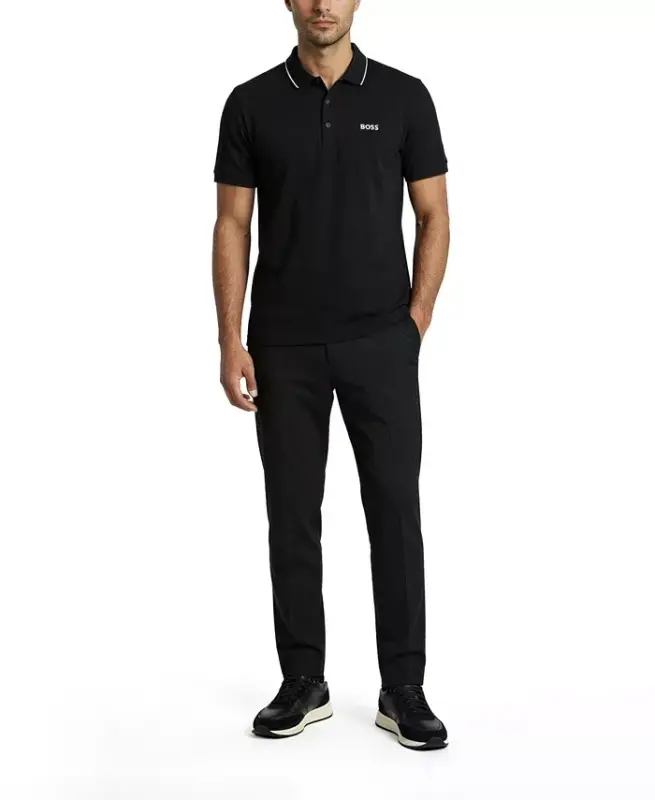 Мужская футболка-поло Slim Fit с тональным логотипом - 6
