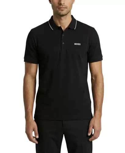 Мужская футболка-поло Slim Fit с тональным логотипом - 7