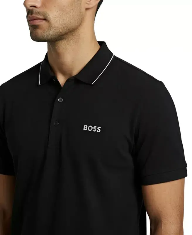 Мужская футболка-поло Slim Fit с тональным логотипом - 8