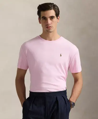 Мужская футболка приталенного кроя из мягкого хлопка на заказ - Carmel Pink - 1