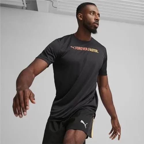Мужская футболка PUMA с графическим принтом, повседневная модель с коротким рукавом - 3