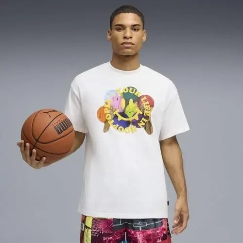 Мужская футболка PUMA Village Wear с коротким рукавом и графическим принтом, повседневная модель - 3