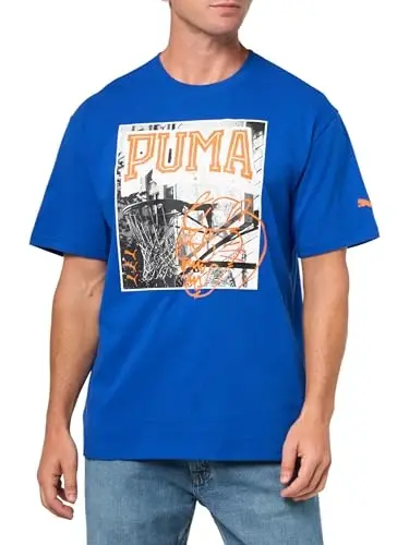 Мужская футболка PUMA Village Wear с коротким рукавом и графическим принтом, повседневная модель - 3