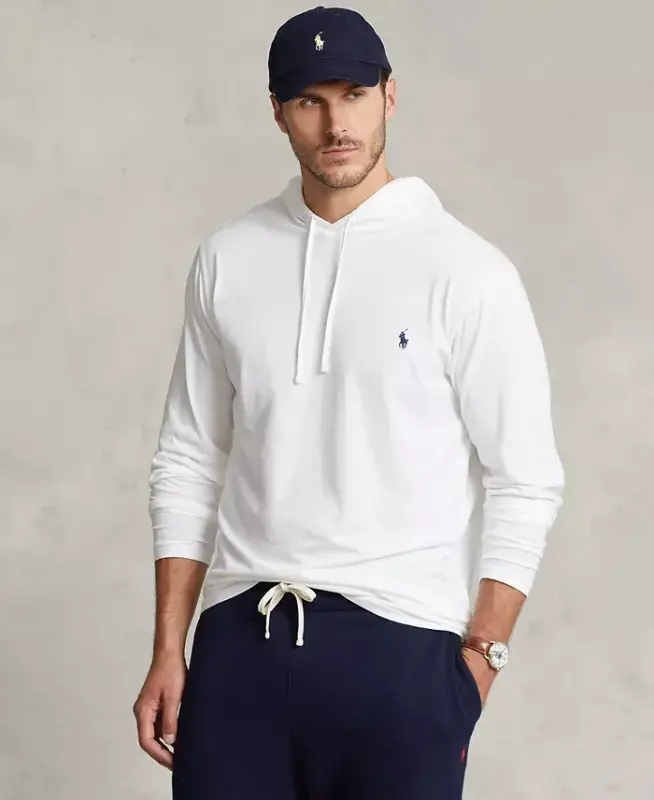 Мужская футболка с капюшоном большого размера из джерси - POLO RALPH LAUREN