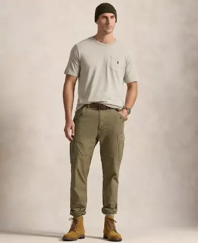 Мужская футболка с круглым вырезом и карманом Big & Tall — серая меланж - POLO RALPH LAUREN (1)