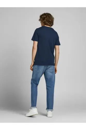 Мужская футболка с круглым вырезом и логотипом - Corplogo-Navy Blazer - JACK & JONES (1)