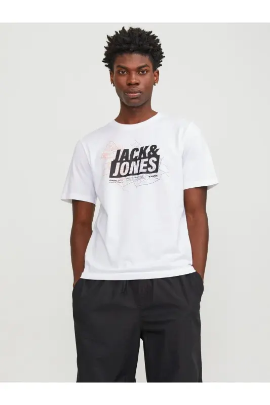 Мужская футболка с принтом белого цвета с воротником поло - 4