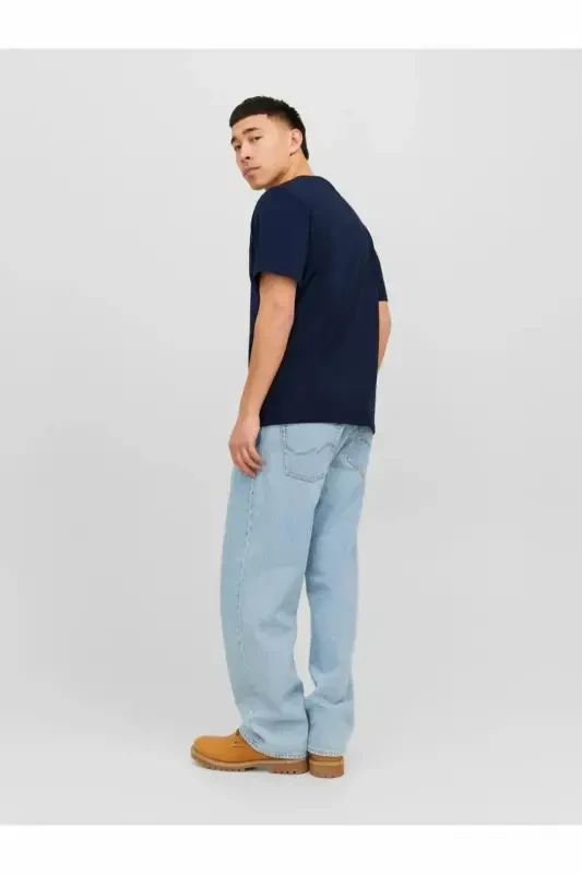 Мужская футболка с принтом на груди - Corplogo-Navy Blazer - 2